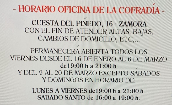 HORARIO OFICINA 2026